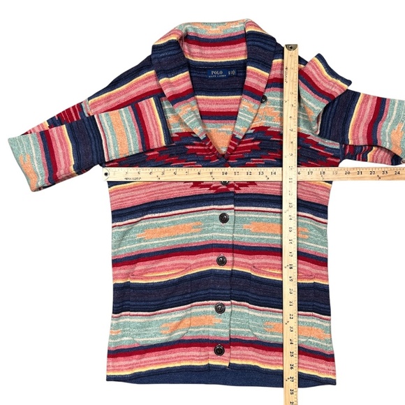Polo Ralph Lauren Aztec Southwestern Navajo Shawl Cardigan Sweater Womens XS - Picture 8 of 8
